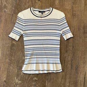 Judith & Charles Ribbed Short Sleeve Top